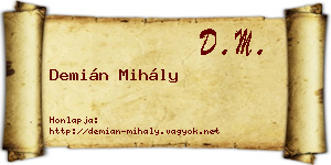 Demián Mihály névjegykártya